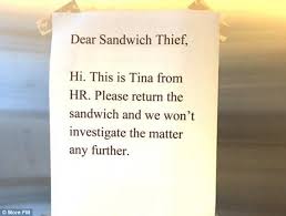 I  don't know about you, but if I worked there, Tina from HR would be going hungry EVERY single lunchtime.